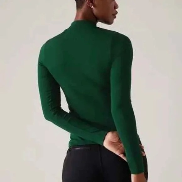 Athleta Renew Seamless Mock Neck Top, Seaweed Snack Green, XS - Picture 2 of 5